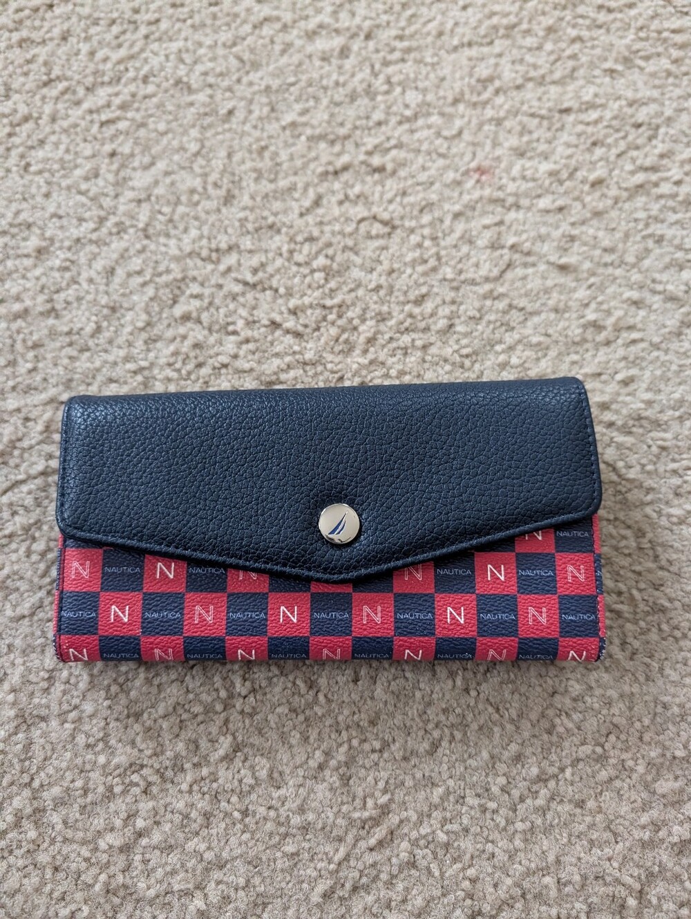 Tommy Hilfiger Red & Navy Checker Clutch Wallet